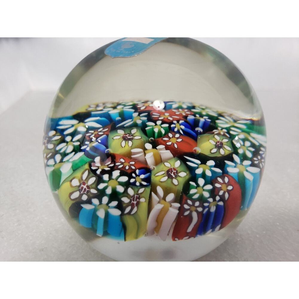 Vintage Murano Paperweight Fratelli Toso‎ Millefiori Italy Venetian Glass 71mm